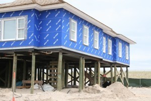 Preparing for future storms, homes were rebuilt along the coast after Hurricane Sandy. (Photo courtesy of Kara Bonsack UConn CLEAR)