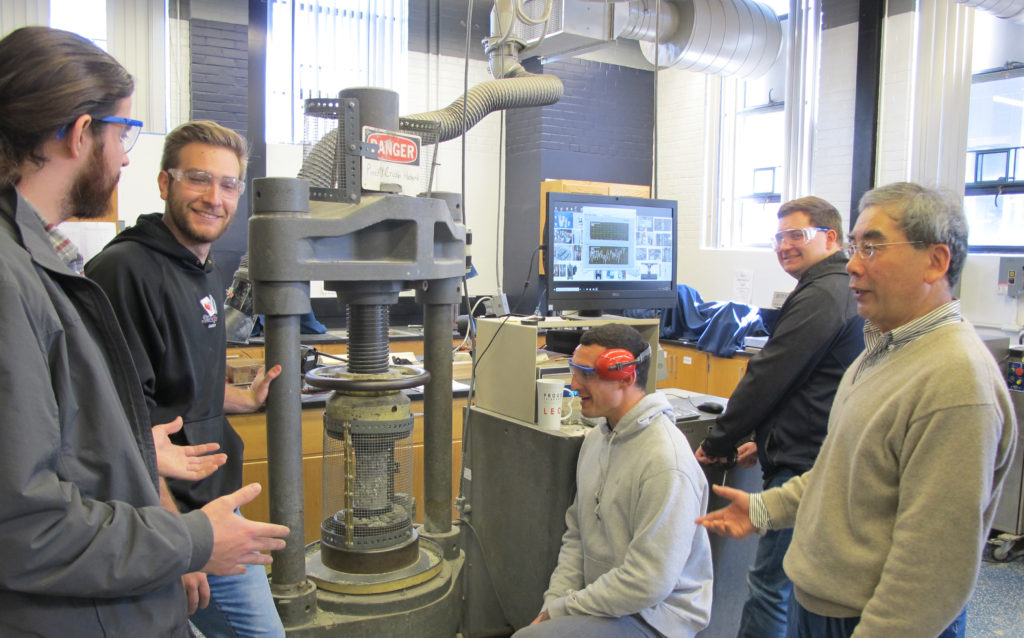 From left: Jeffrey Steiner, Anton Kaminskiy, Michael Pagano, Keith Robbins, and Dr. Lanbo Liu