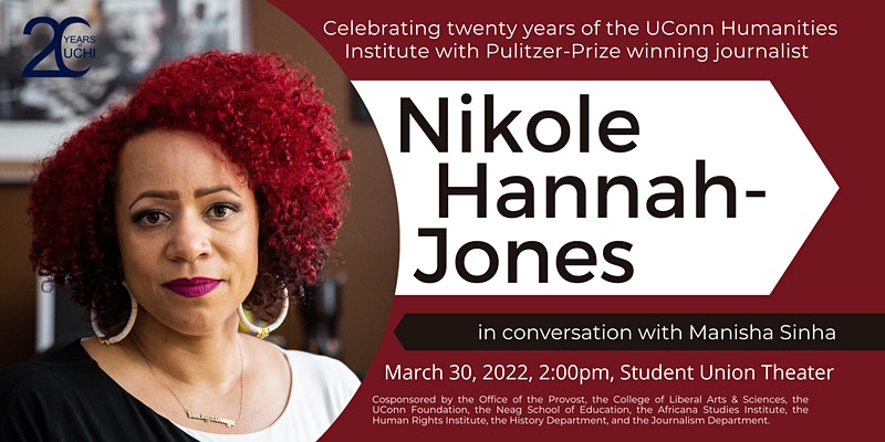 eventbrite screenshot with nikole hannah-jones event advertised with maroon frame