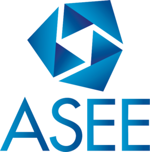 geometric, blue american society for engineering education logo