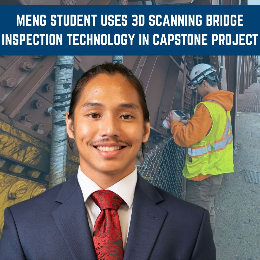 Headshot of student using bridge scanning technology in field for capstone